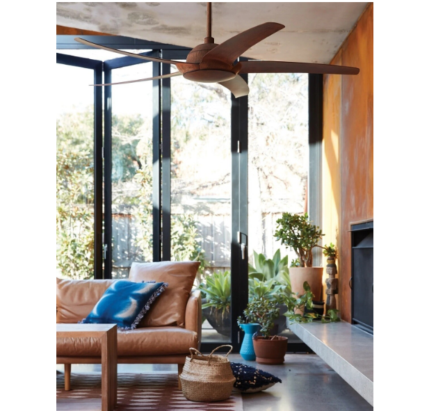 5 Blades Ø142 Ceiling Fan With Wall Control Included - Koa Color - COOLBABY
