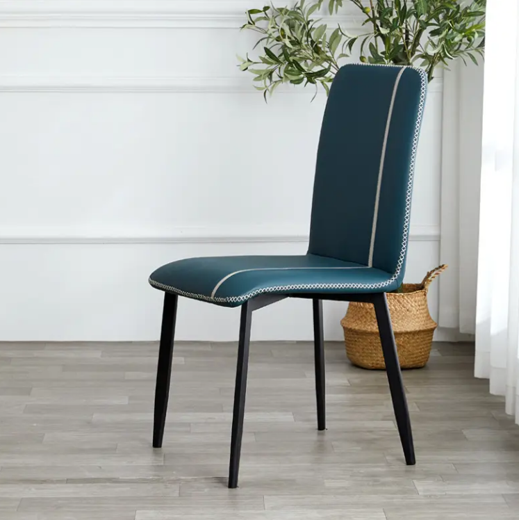 Modern Velvet Upholstered Dining Chair, Living Room Chair And Café Chair - Blue - COOLBABY