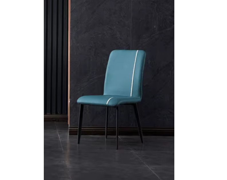 Modern Velvet Upholstered Dining Chair, Living Room Chair And Café Chair - Blue - COOLBABY