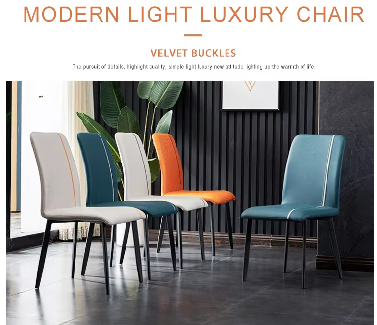 Modern Velvet Upholstered Dining Chair, Living Room Chair And Café Chair - Blue - COOLBABY