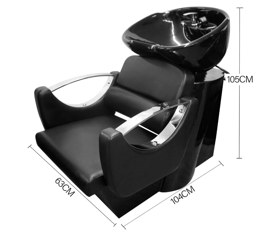 Classic Heavy Duty Shampoo Chair Hair Back Wash Sink for Men & Women Barbershop, Beauty Salon & Spa Furniture - Black - COOLBABY