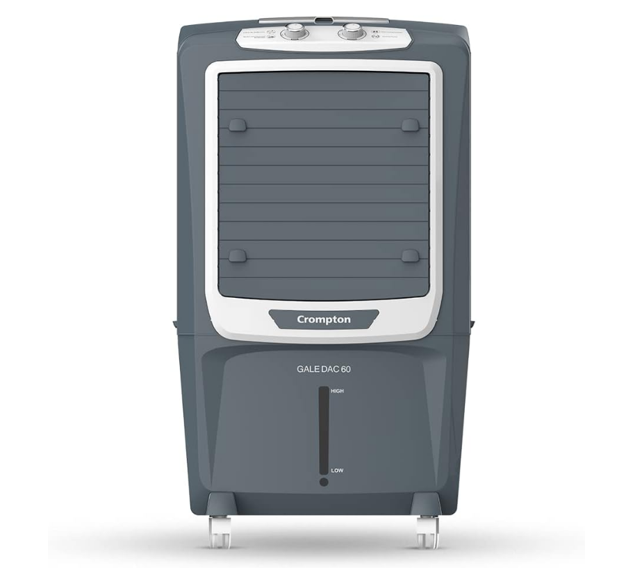 Desert Air Cooler- 60L, with Everlast Pump, 4-Way Air Deflection and Honeycomb pads - Grey - COOLBABY