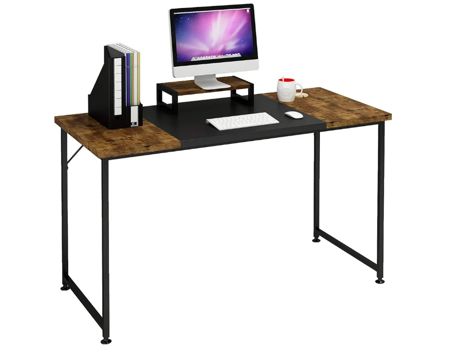 Computer Desk, Study Desk 47 Inch with Monitor Stand Modern Simple Style, PC Desk with Splice Plate - COOLBABY