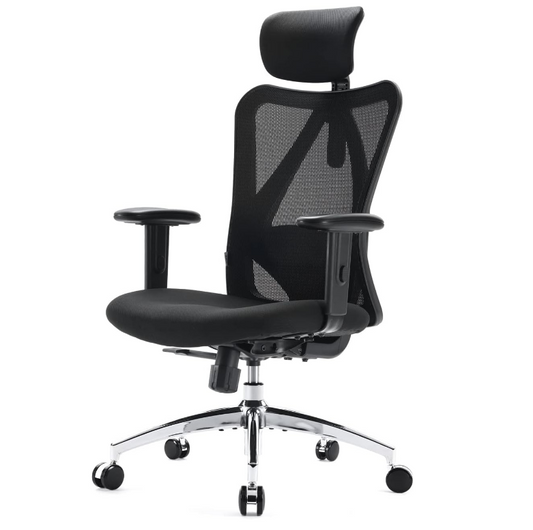 Ergonomic Office Chair, Computer High Back Desk Chair with 2D Armrest, Adjustable Headrest, Lumbar Support and Cushion - COOLBABY