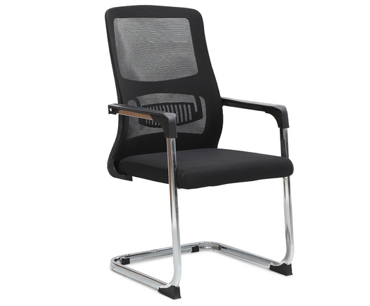 Executive Best Mesh Visitor Chair for Office, With Steel Frame & Modern Design - Black - COOLBABY