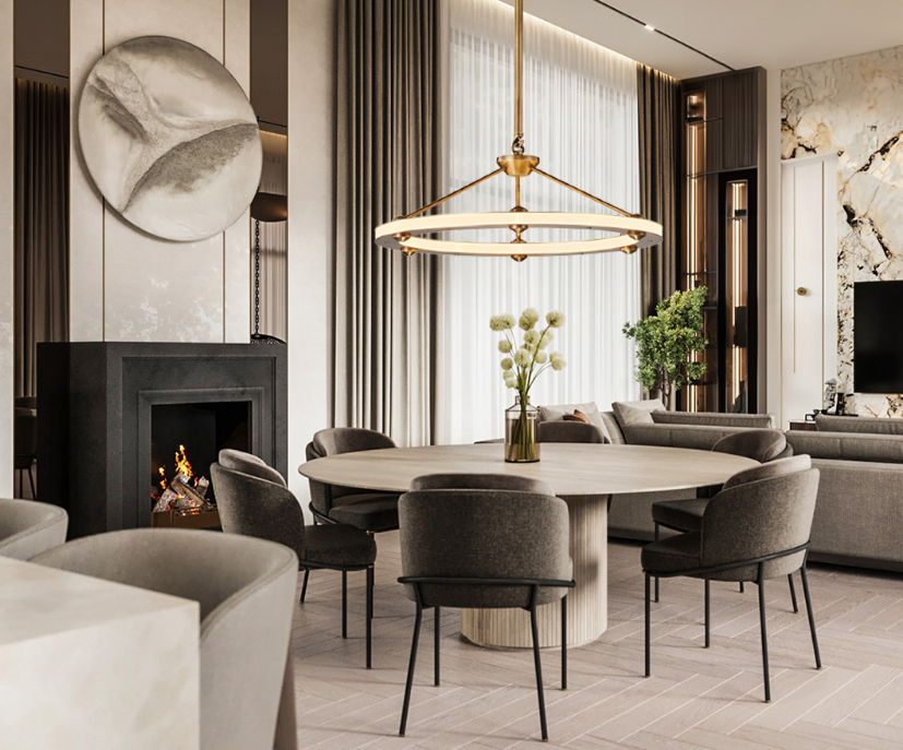 Modern Hanging LED Gold 27W - Brass - COOLBABY