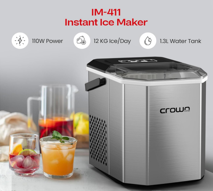 Compact Countertop Portable Ice Maker, 12kg/Day, 1.3L - IM-411 - COOLBABY