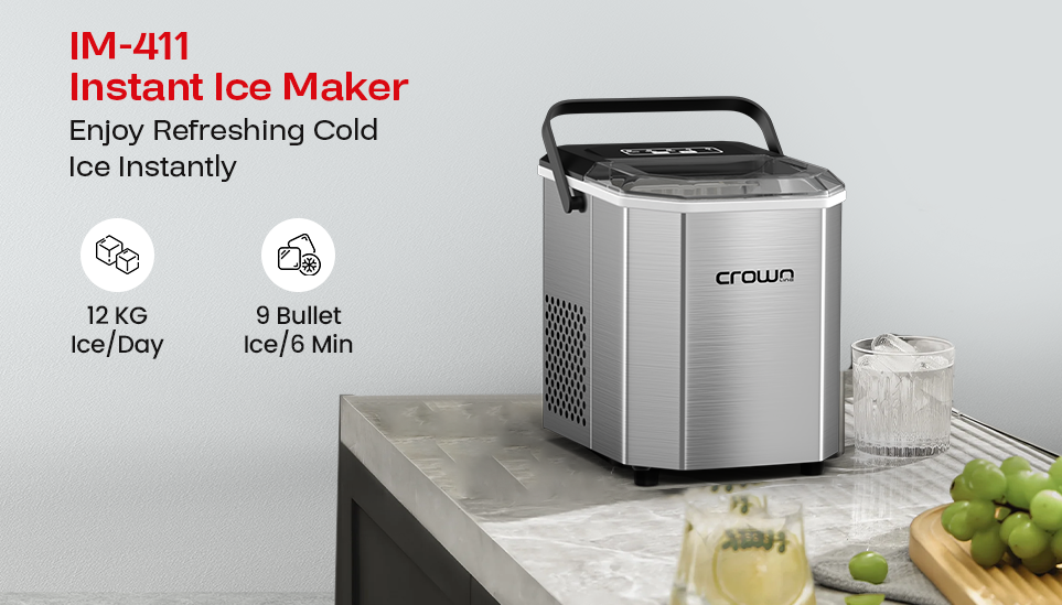 Compact Countertop Portable Ice Maker, 12kg/Day, 1.3L - IM-411 - COOLBABY