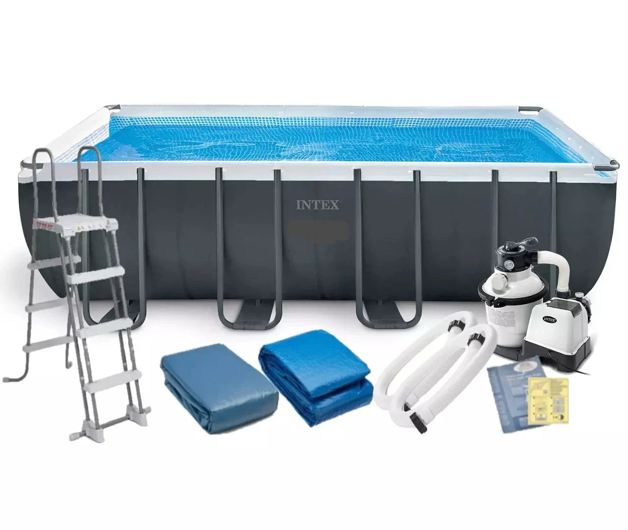 Ultra XTR Frame Rectangular Pool Set With Sand Filter Pump (18ft X 9ft X52" ) - COOLBABY
