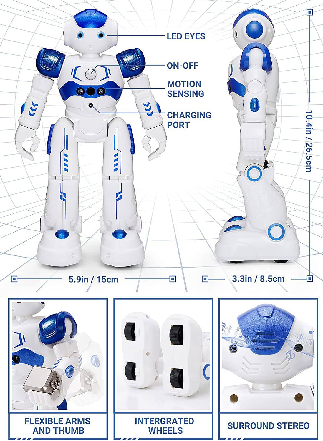 COOLBABY JJRC RC Robot Toys for Kids, Gesture & Sensing Remote Control Robot for Age 3 4 5 6 7 8 Year Old Boys Girls Birthday Gift Present - COOL BABY