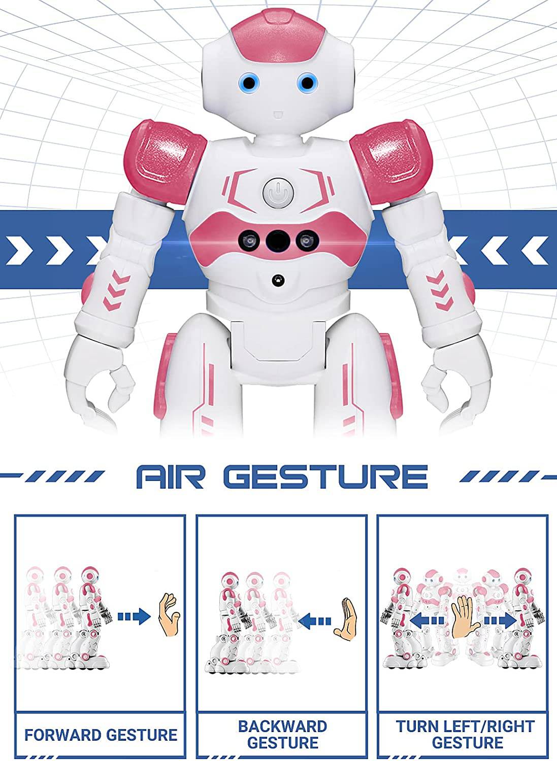 COOLBABY JJRC RC Robot Toys for Kids, Gesture & Sensing Remote Control Robot for Age 3 4 5 6 7 8 Year Old Boys Girls Birthday Gift Present - COOL BABY