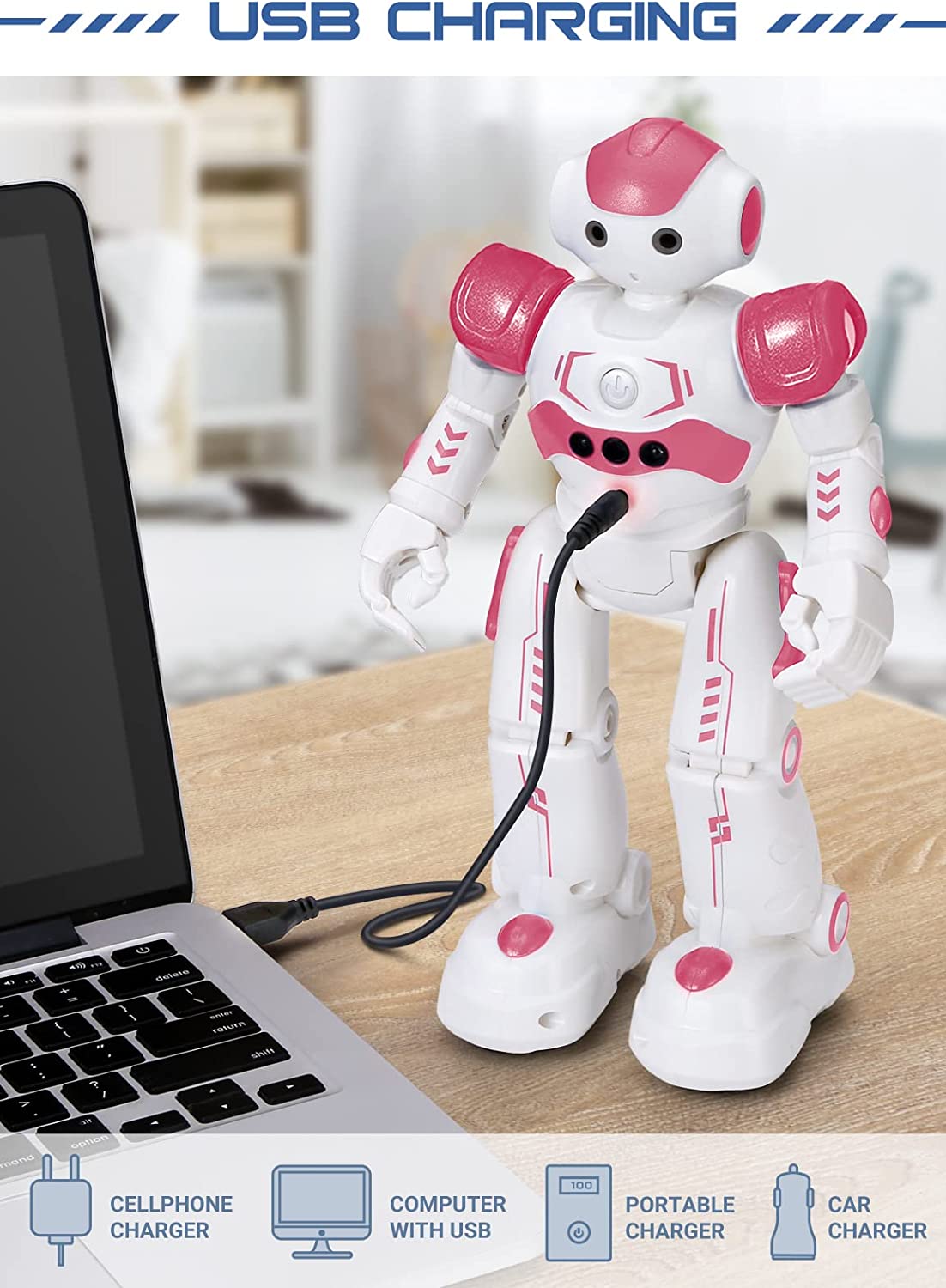 COOLBABY JJRC RC Robot Toys for Kids, Gesture & Sensing Remote Control Robot for Age 3 4 5 6 7 8 Year Old Boys Girls Birthday Gift Present - COOL BABY