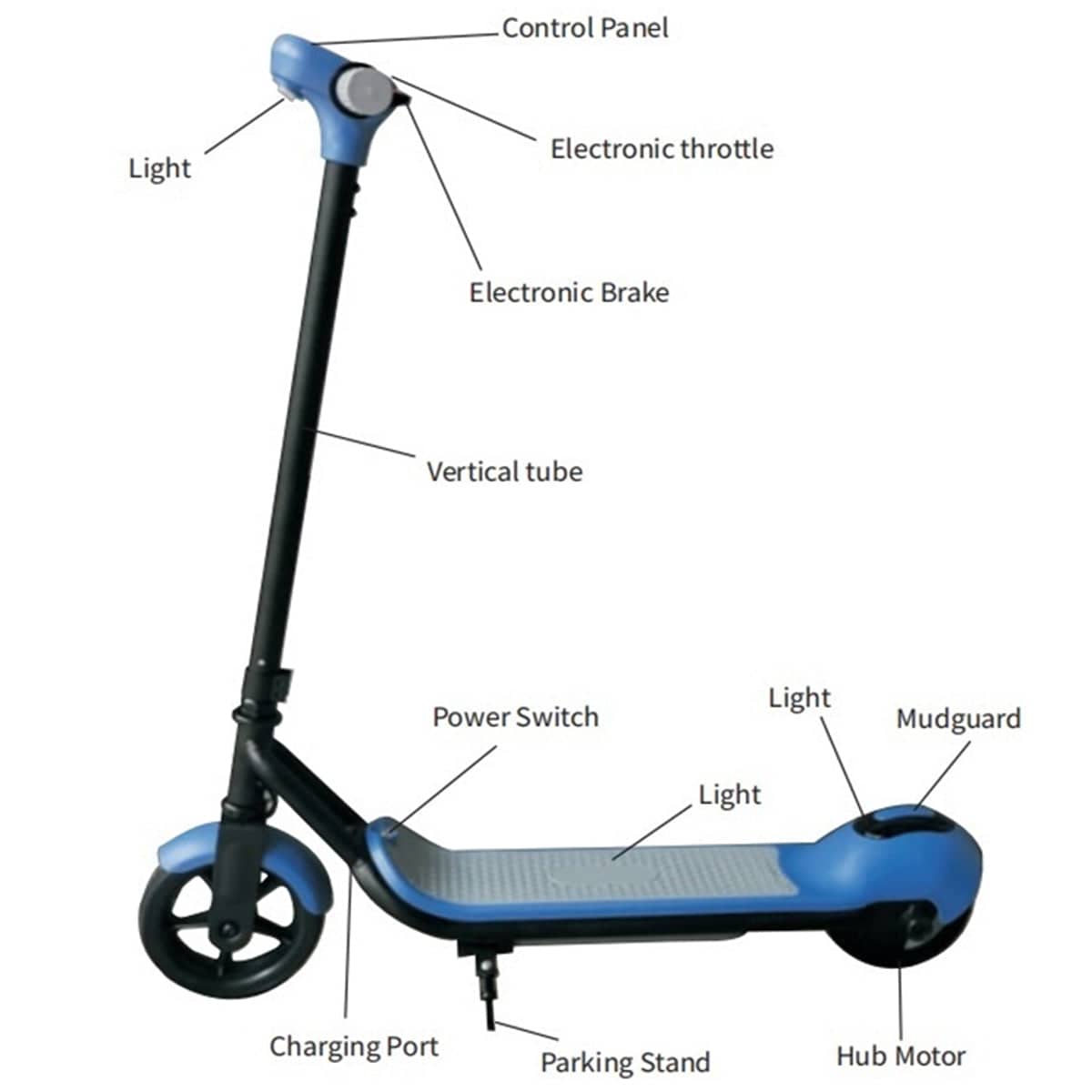 COOLBABY JY-6.5T Electric Scooter for Kid, Max 5 Miles Range and 8.7 Mph Speed, 6.5" Solid Rubber Wheels, Lightweight Electric Kick Scooter - COOL BABY