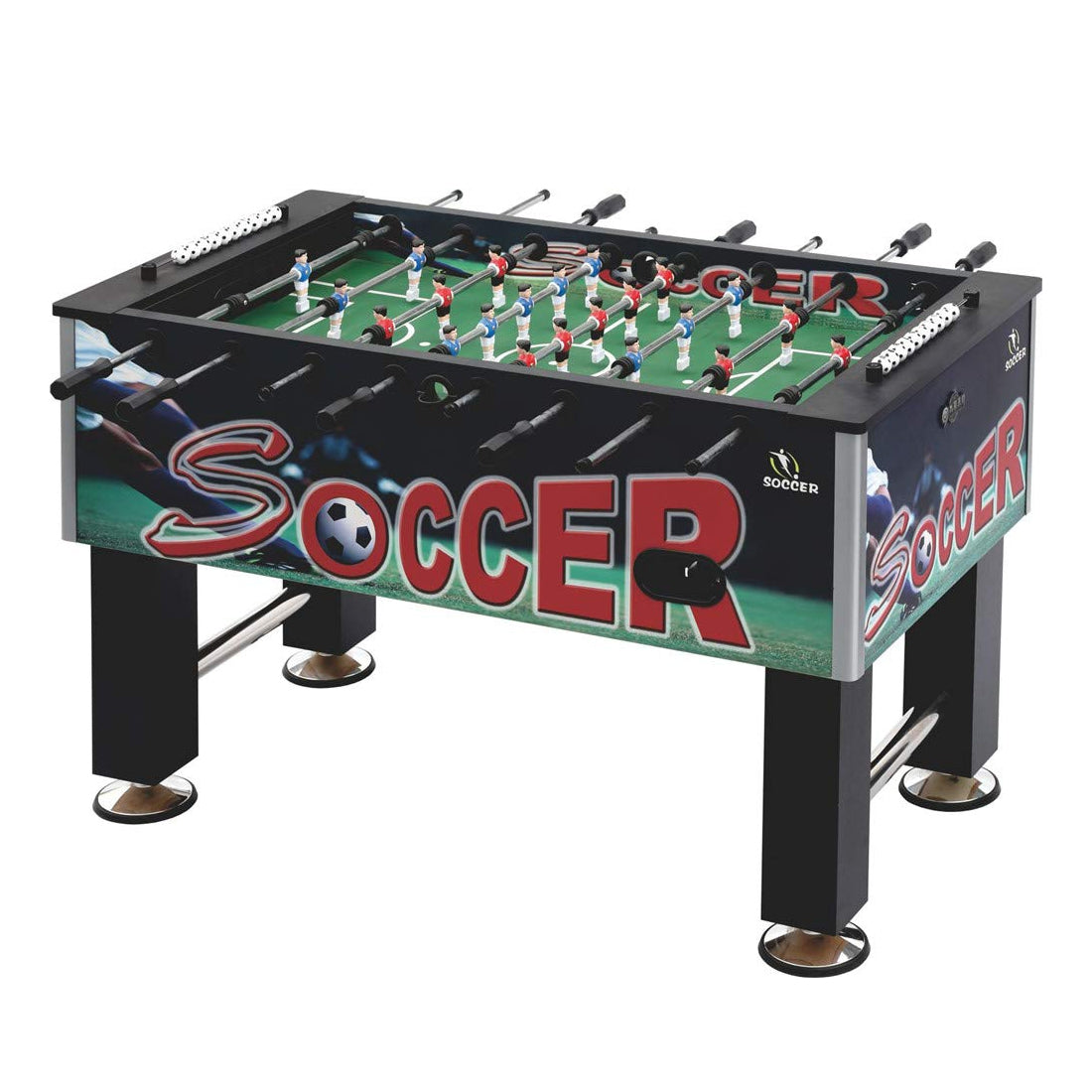 Knight Shot ST101A Foosball Table – Durable MDF Build with Chrome Steel Bars & Adjustable Legs