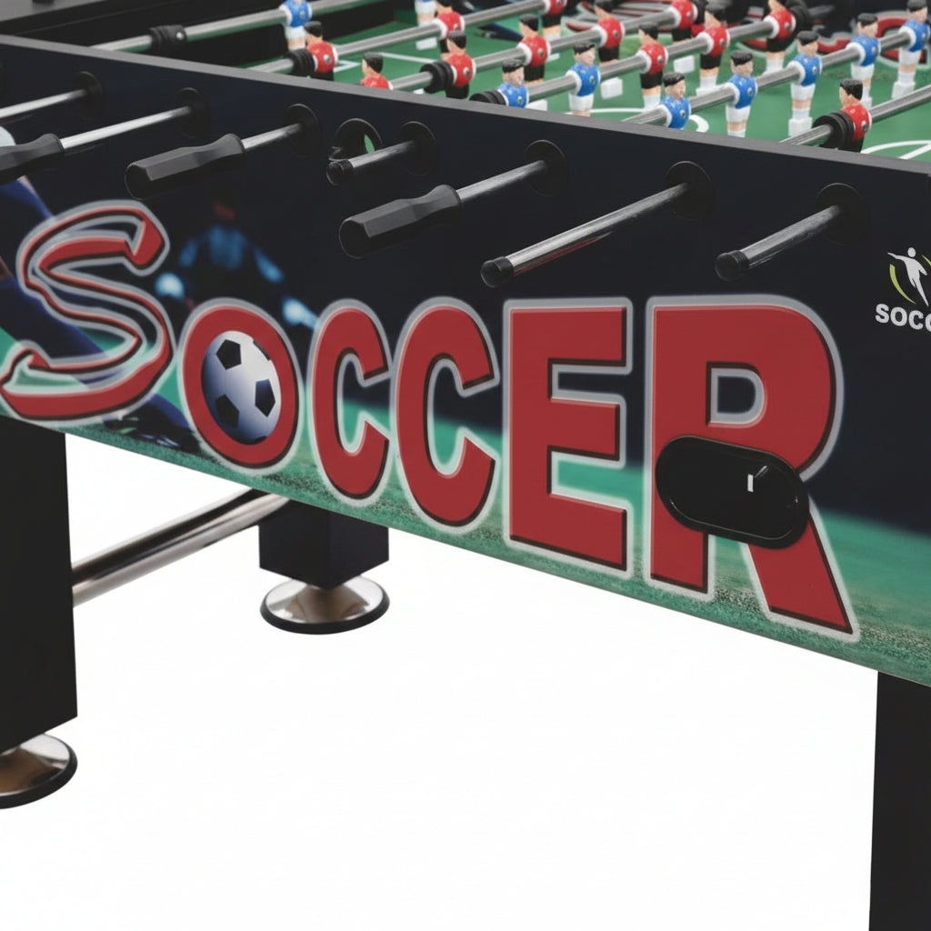 Knight Shot ST101A Foosball Table – Durable MDF Build with Chrome Steel Bars & Adjustable Legs