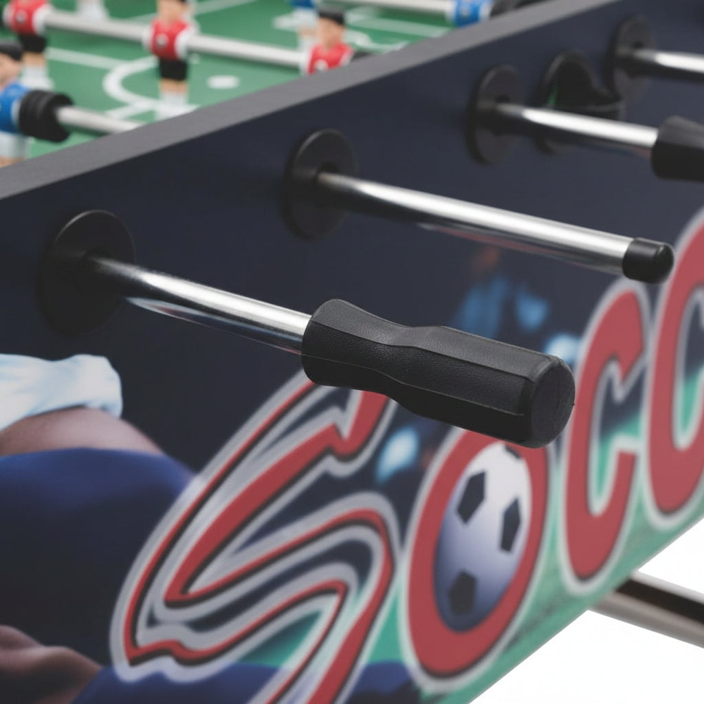 Knight Shot ST101A Foosball Table – Durable MDF Build with Chrome Steel Bars & Adjustable Legs