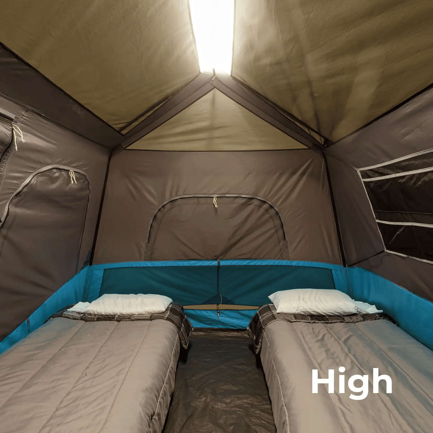 COOLBABY 6 Person Lighted Instant Cabin Tent – 11’ x 9’ with LED Lighting, Instant Setup, and Weather Protection - COOLBABY