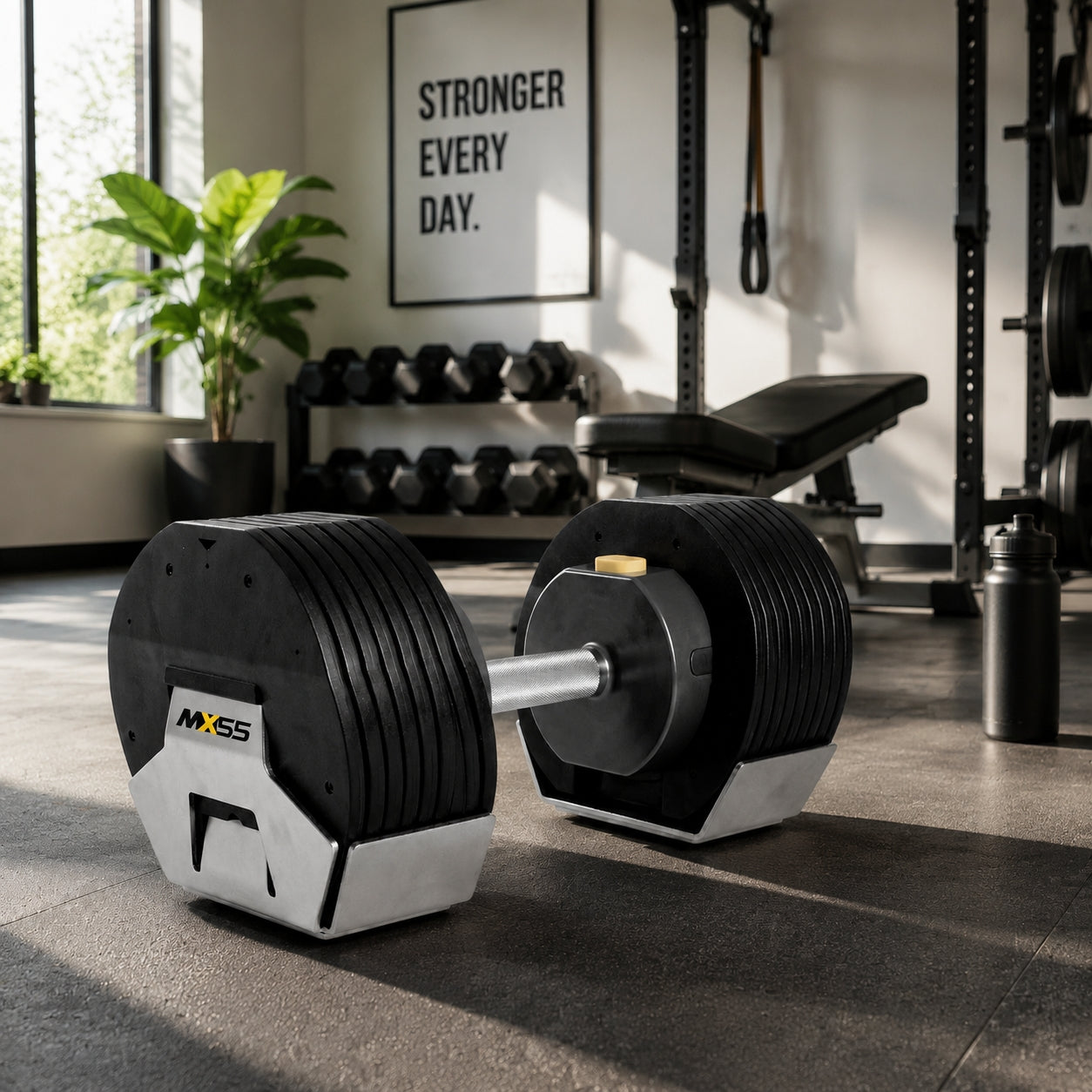 MX Select Adjustable Dumbbell – 10–55 lbs | Space‑Saving Smart Weight System for Home Gyms