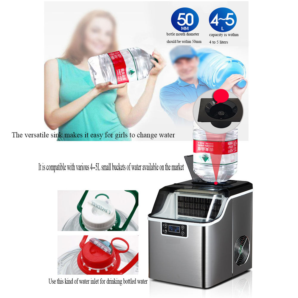 Countertop Stainless Steel Ice Maker (45 lbs/day)