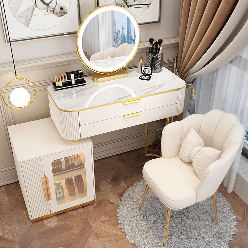 "Nordic style · Light luxury solid wood dressing table | modern simple luxury design, small makeup table with Instagram celebrity elements, a necessary storage cabinet in the bedroom" - COOLBABY