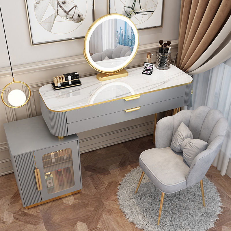 luxury modern dressing table Nordic style · Light luxury solid wood dressing table storage cabinet –  COOLBABY
