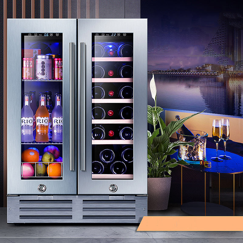 Double-door Small Constant-Temperature Ice Bar Wine Cabinet,Home living room freezer,Wine Cabinet - COOLBABY