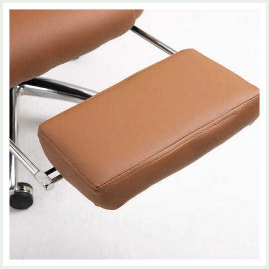 Ergonomic Office Chair, Luxurious PU Leather Chair - Brown - COOLBABY
