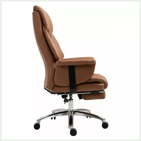 Ergonomic Office Chair, Luxurious PU Leather Chair - Brown - COOLBABY