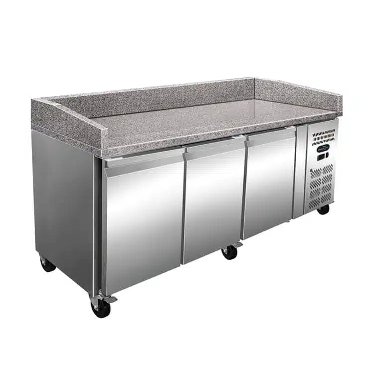 Dinox PZ3600TN 3 Door Pizza Counter Chiller 635L | Marble Top | R134a Refrigeration | Italian Technology