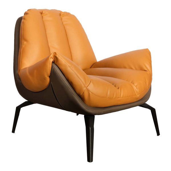 COOLBABY Brown Single Seater Sofa SF-226 - Premium PU Leather, Durable Metal Frame - COOLBABY