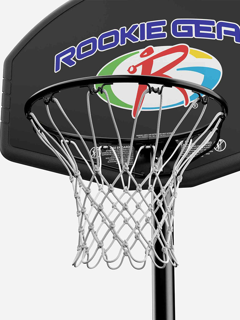 32" Rookie Gear Portable Basketball Hoop | Eco-Composite Kids Basketball System 4.5–6.5ft Adjustable