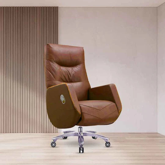 Swivel Executive Chair, Premium Leather With Capacity 120KG - COOLBABY