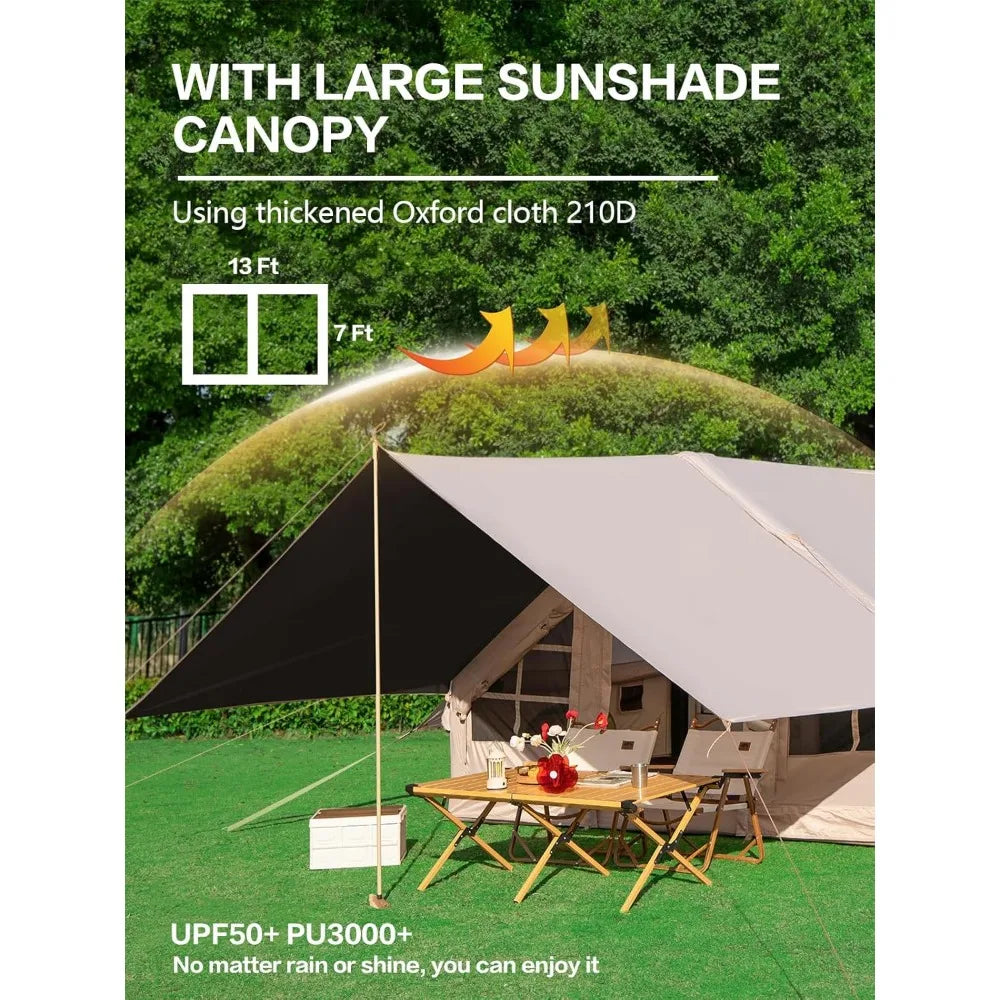 4-6 person inflatable camping tent, easy to install outdoor tent, inflatable house tent with anti-mosquito screens - COOLBABY