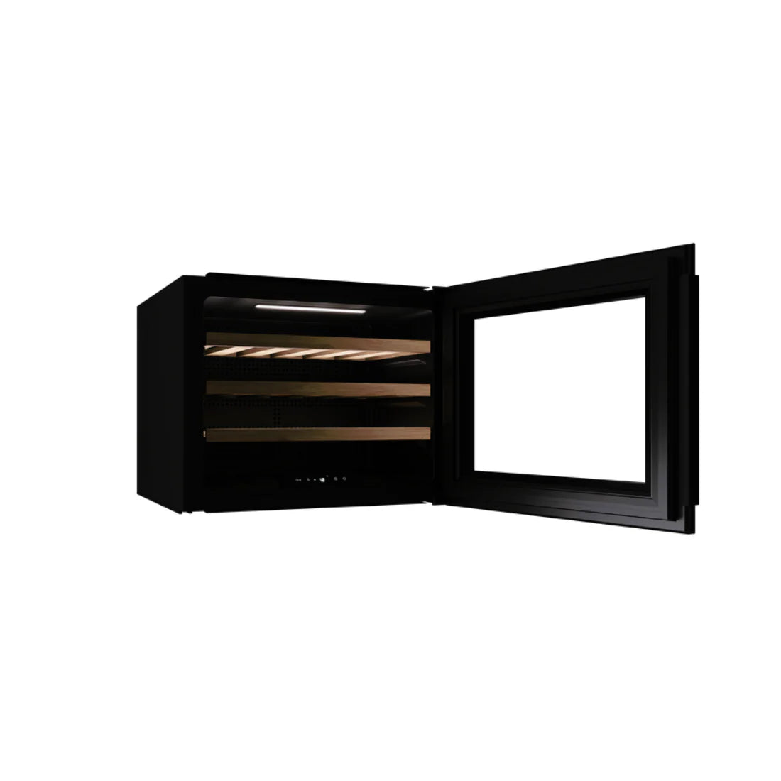 Built-In Wine Cooler RVI 10024 GBK | 24 Bottle Capacity | Black Glass Wine Fridge