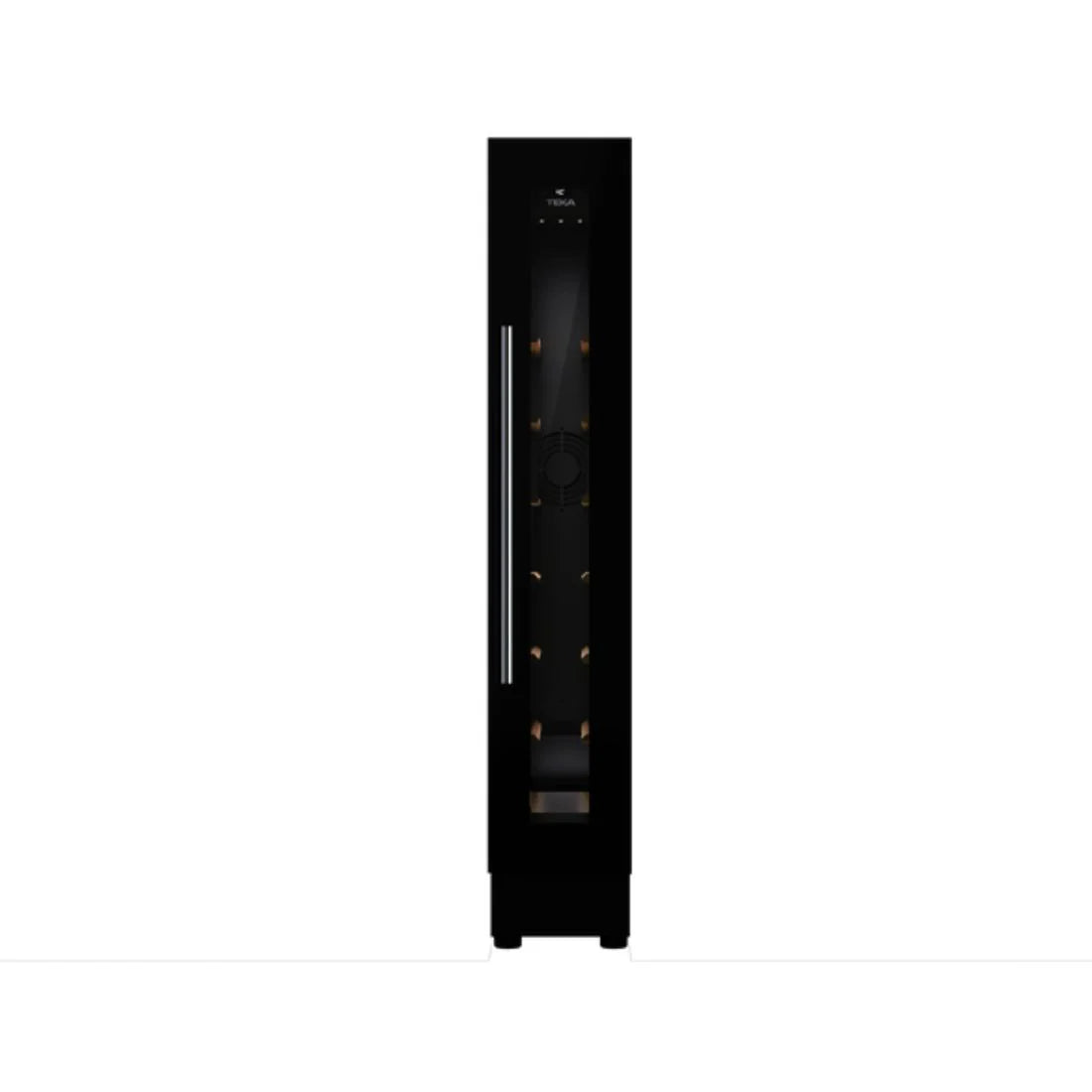 Built-In Wine Cooler RVU 10008 GBK | 8 Bottle Compact Wine Fridge | Black Glass Design