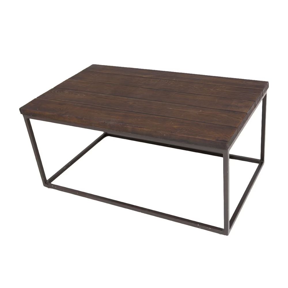 Outdoor Iron and PVC Table Brown - COOLBABY