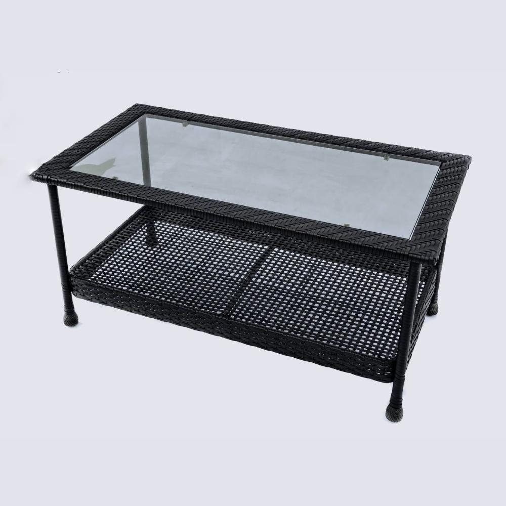 Aluminum & Rattan Frame Table- Brown - COOLBABY