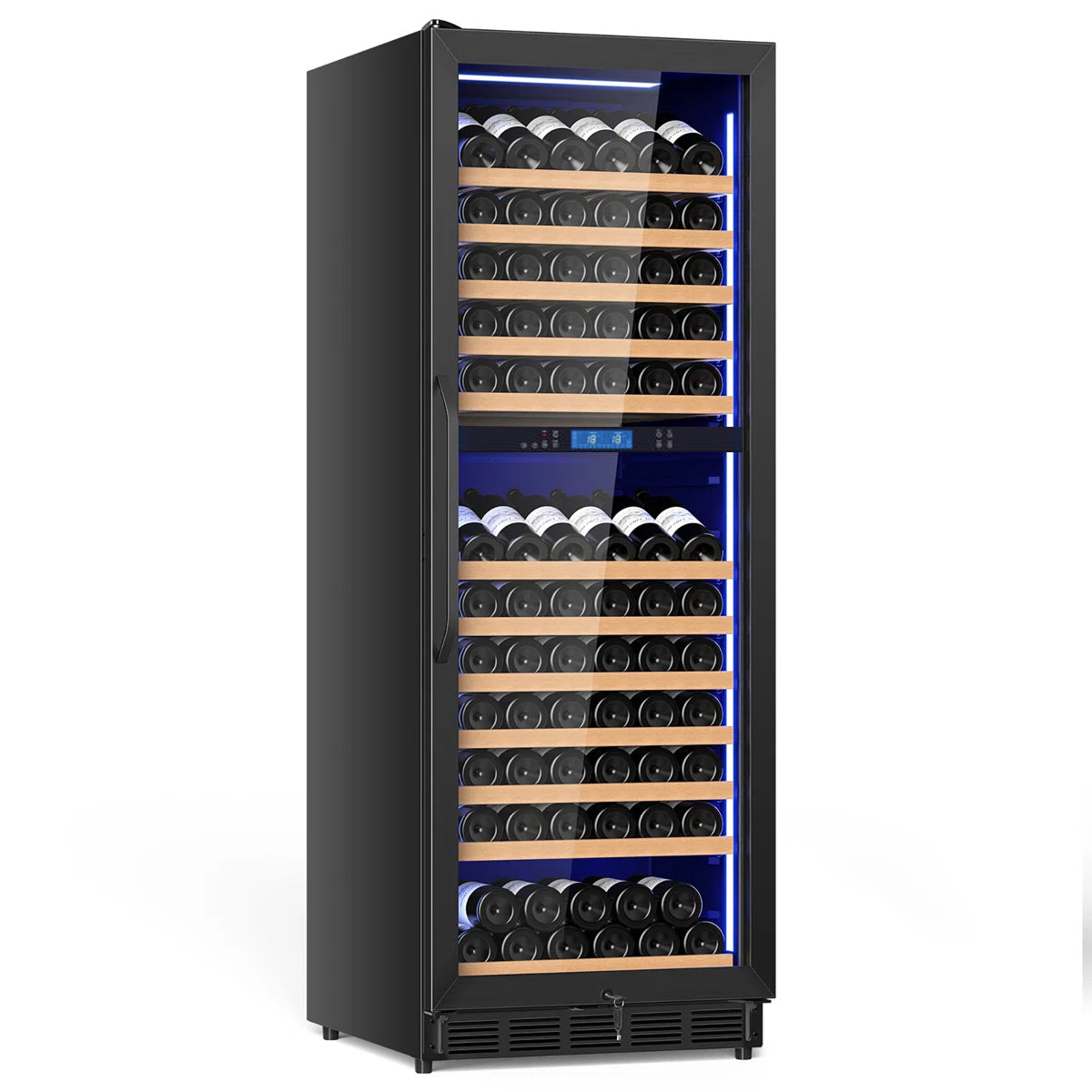 168-Bottle Built-in or Freestanding Dual Zone Wine Refrigerator with Stainless Steel Door