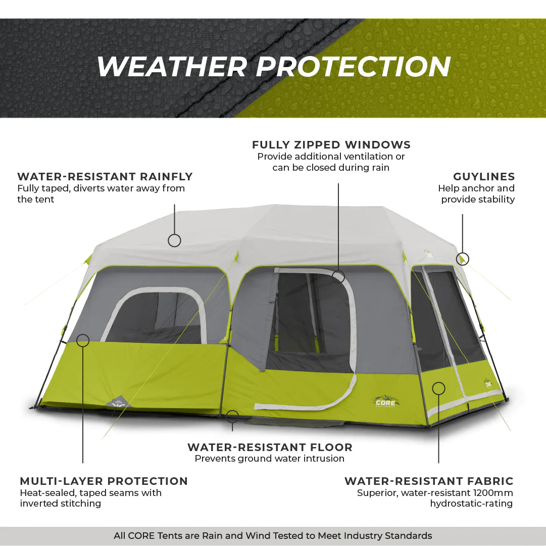 COOLBABY 9-Person Instant Cabin Tent | Quick Setup, Weather Protection & Multiple Rooms - COOLBABY