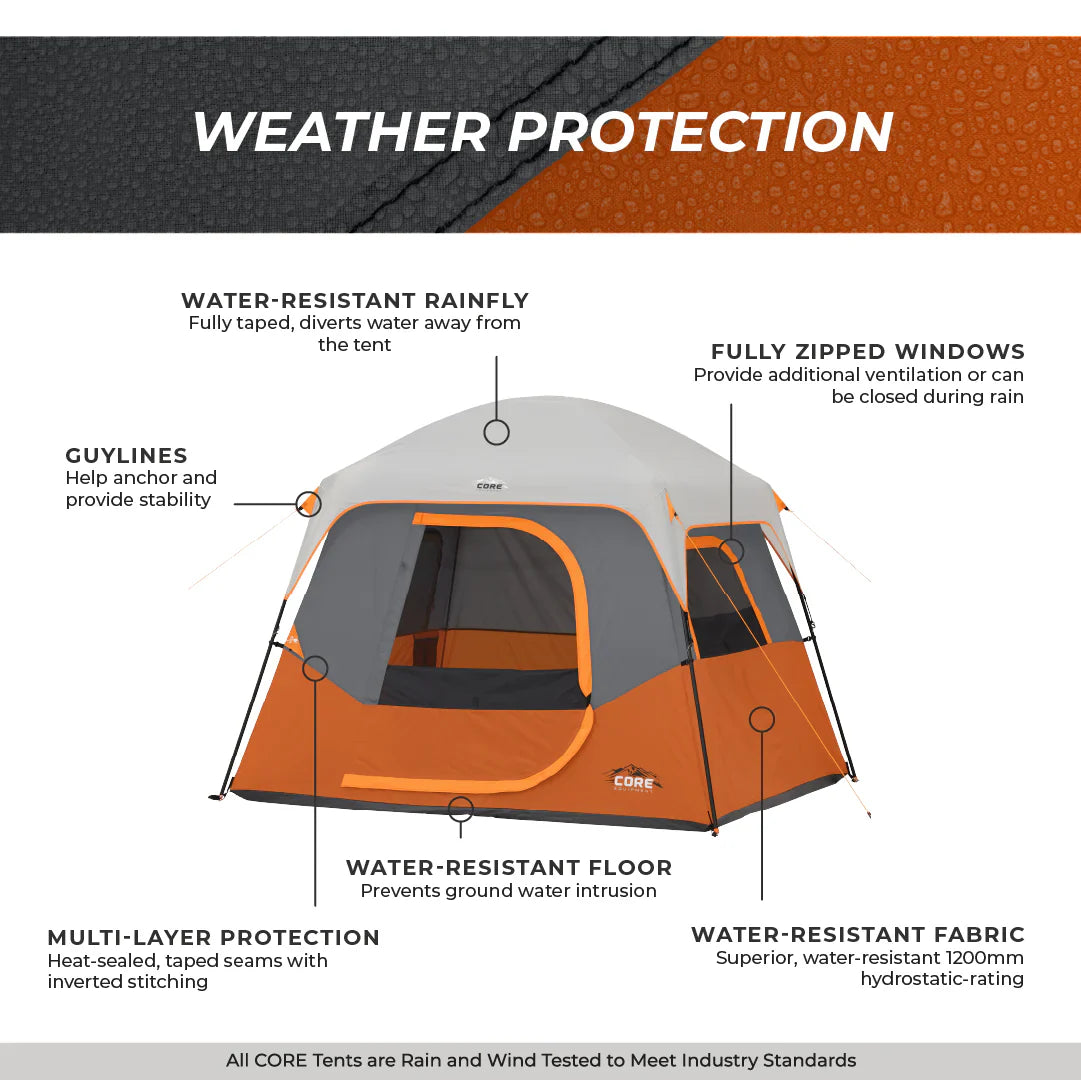 COOLBABY 4-Person Straight Wall Cabin Tent with Spacious Interior and Weather Protection - COOLBABY
