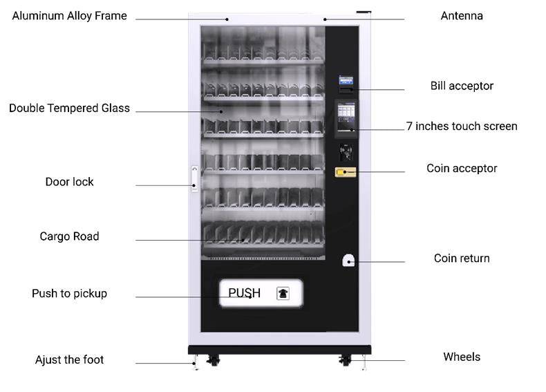 COOLBABY LE205B Smart Type Snacks & Cold Drinks Vending Machine with 10 inches Touch Screen - COOL BABY