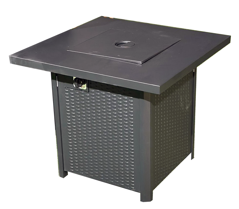 Rattan Look Fire Pit Table, 71*71*62 CM - COOLBABY