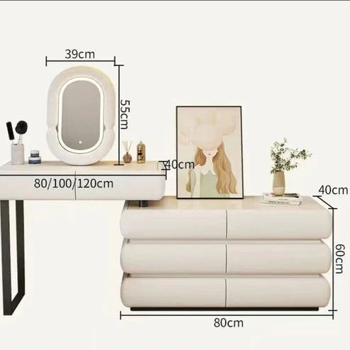 Modern Minimalist Makeup Dresser Desk for Bedroom-Elegant Solid Wood Vanity Table - COOLBABY