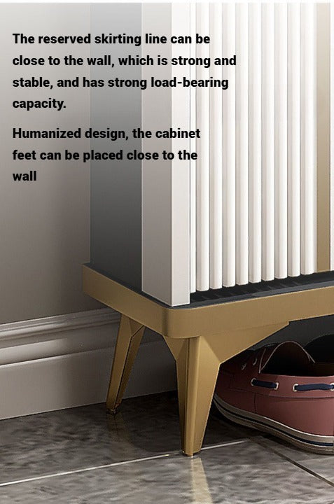 Shoe Rack Cabinet in Double Tipping, Shoe Cabinet 3 Flipping Doors Free Standing Organizer For Entryway Hallway - COOLBABY