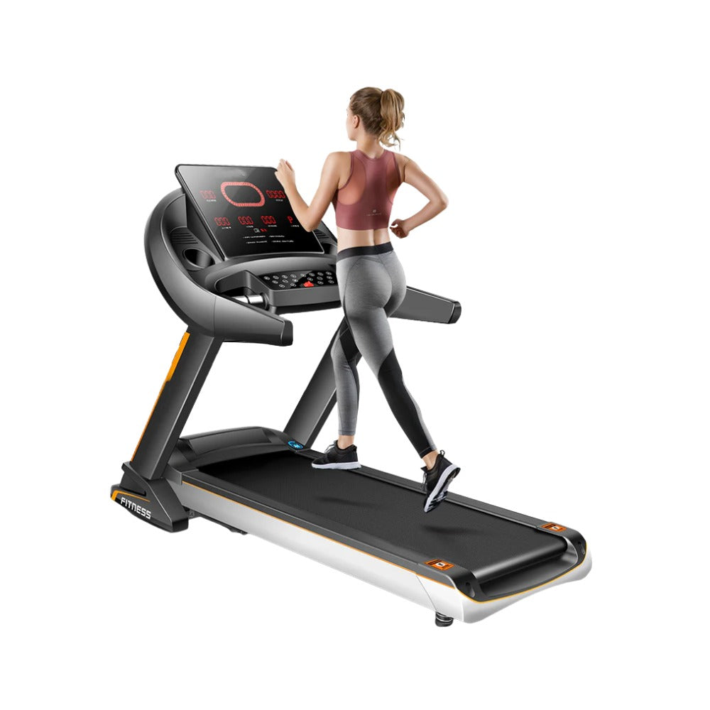 Fitness PBJ24 Treadmill 4HP Peak Motor, Auto Incline, Speed Range1-18 Km, LED Display, 150 Kg User Weight,Hydraulic Foldable, Inbuilt Speakers - COOLBABY