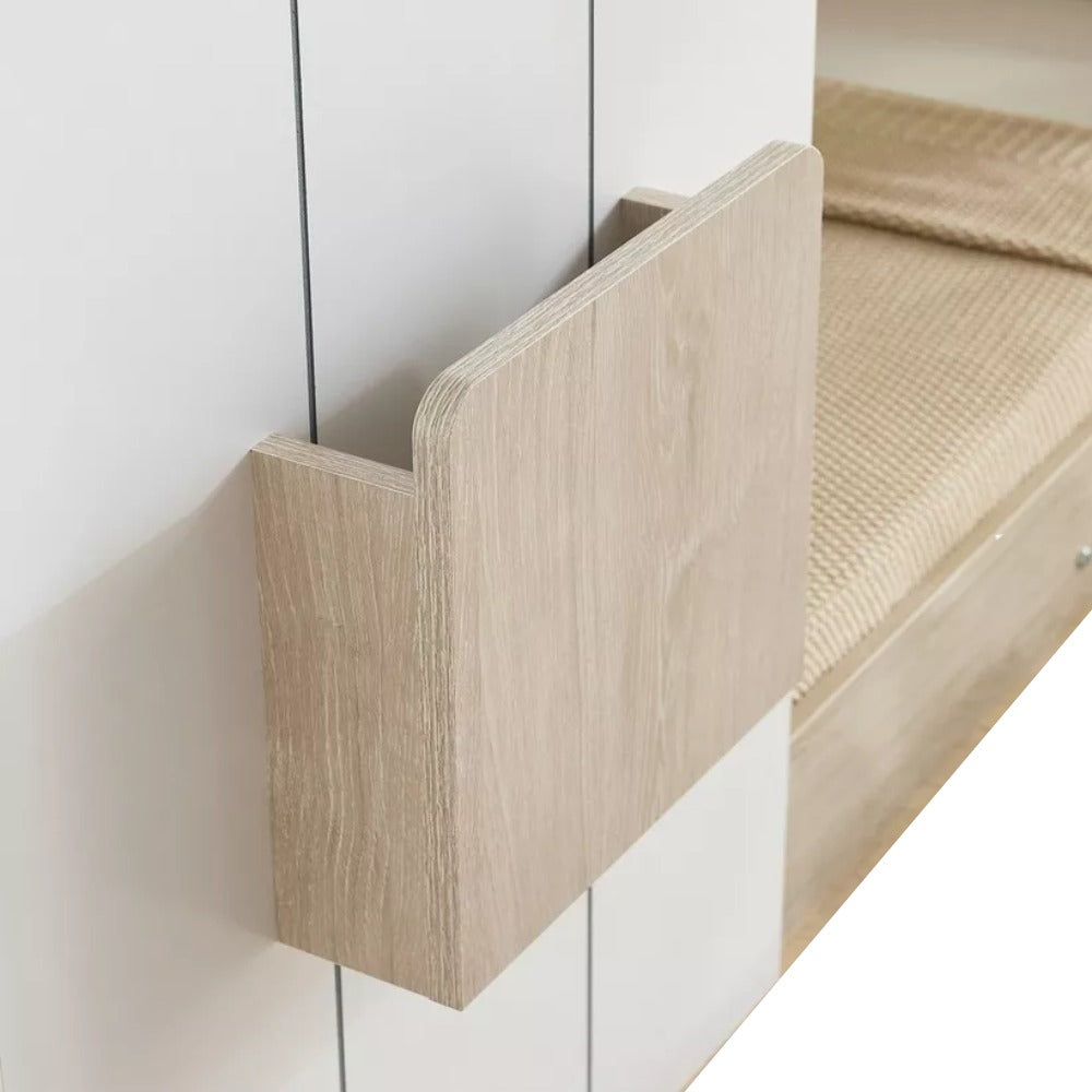 Movo Ivory Halmstad House Bed – Single Size 90×190 cm, Engineered Wood Frame, Modern Kids’ Playhouse Bed with Window Cutout - COOLBABY