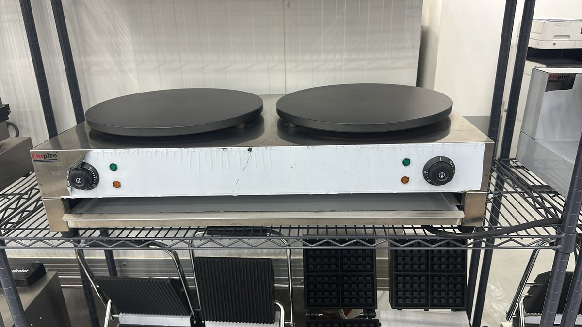 Empire CRH-2 Double Electric Crepe Maker – Commercial Crepe Making Machine - COOLBABY