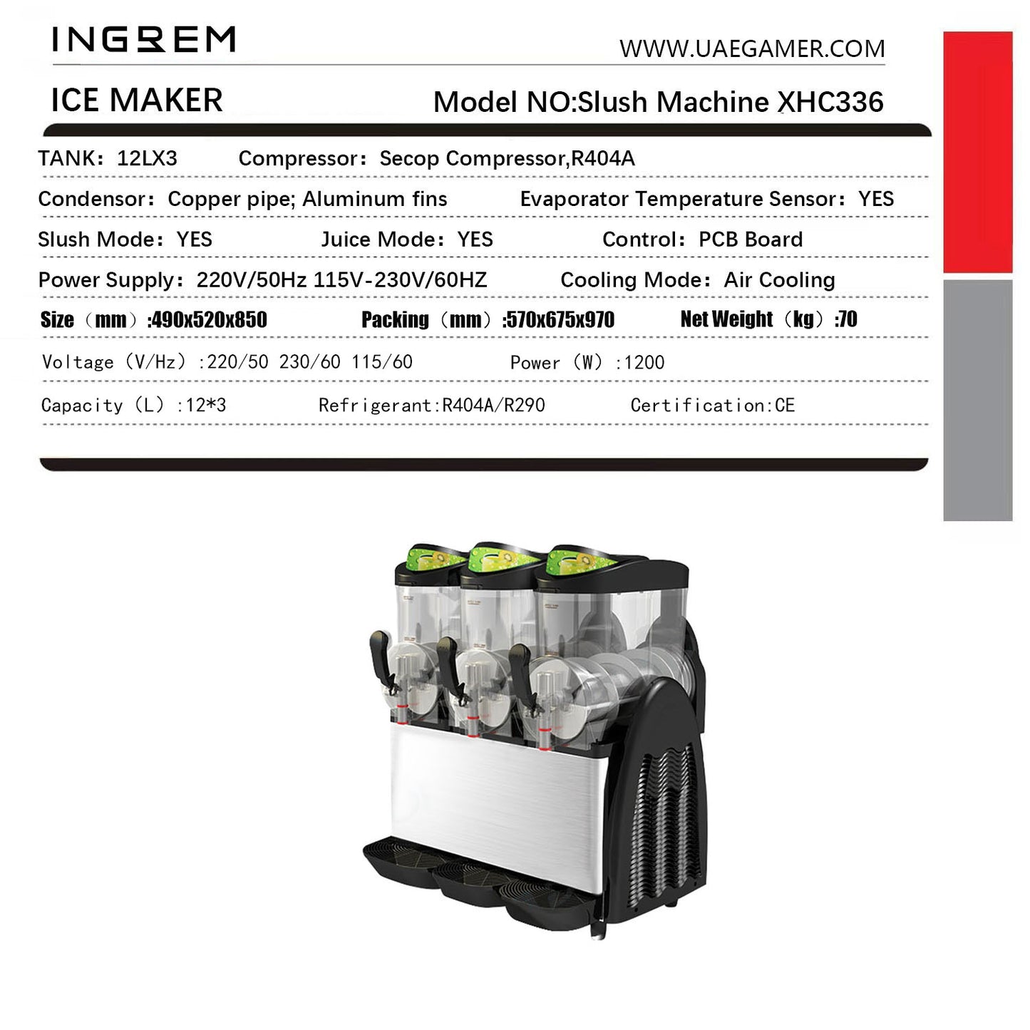 1200W Commercial Automatic Slush Machine, 3 * 12L Double-Cylinder Snow Melting Machine, for Home Kitchen Office Restaurant Bar Coffee Shop - COOLBABY