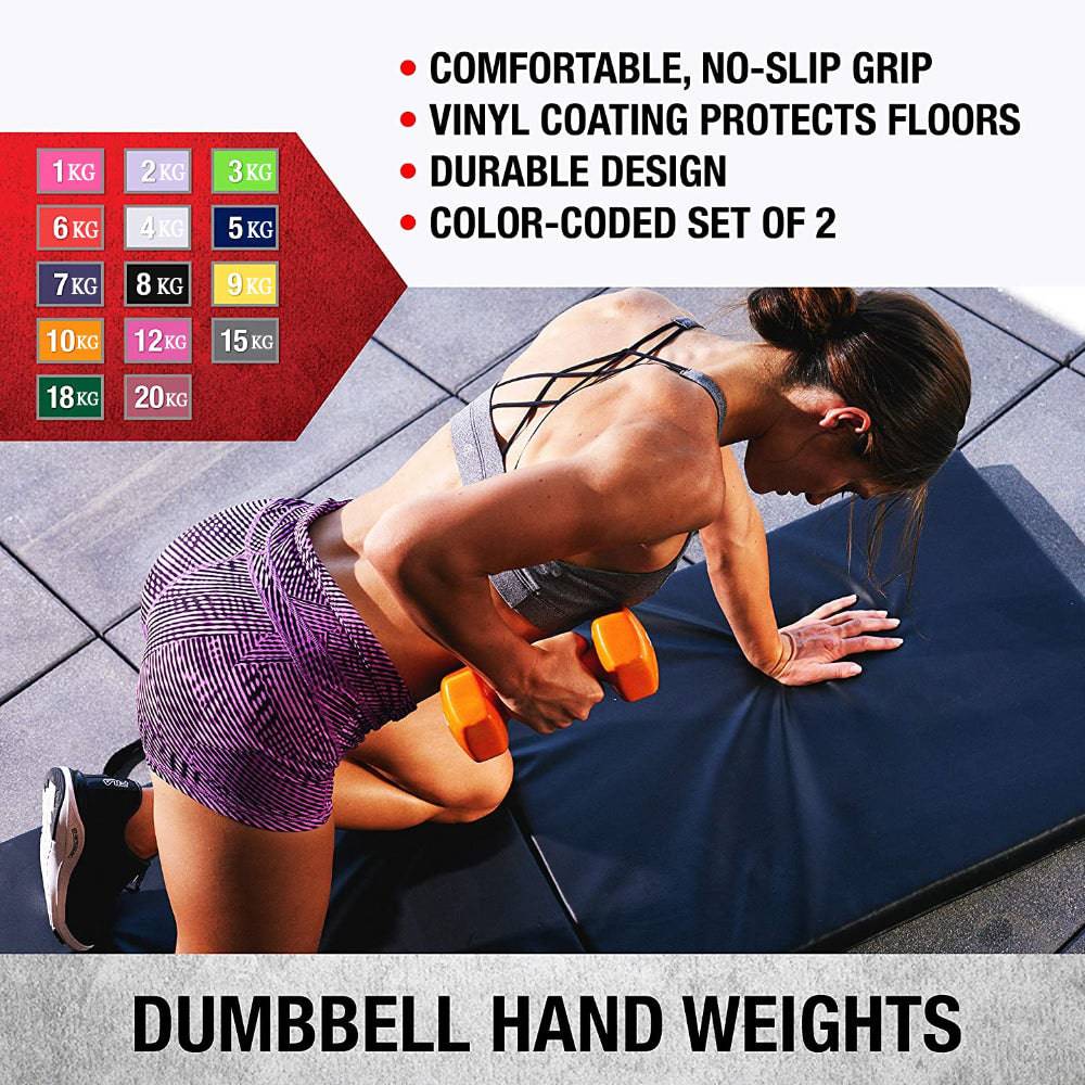 COOLBABY YL01-05 Dumbbells Weights Exercise- Multi colors - COOL BABY