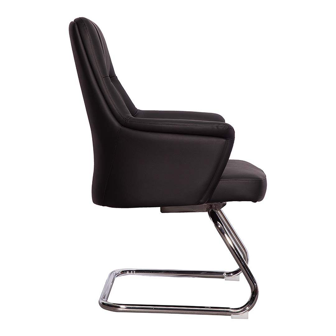 COOLBABY Ergonomic Office Visitor Chair YS-2107-C with PU Leather and Chrome Metal Base - COOLBABY